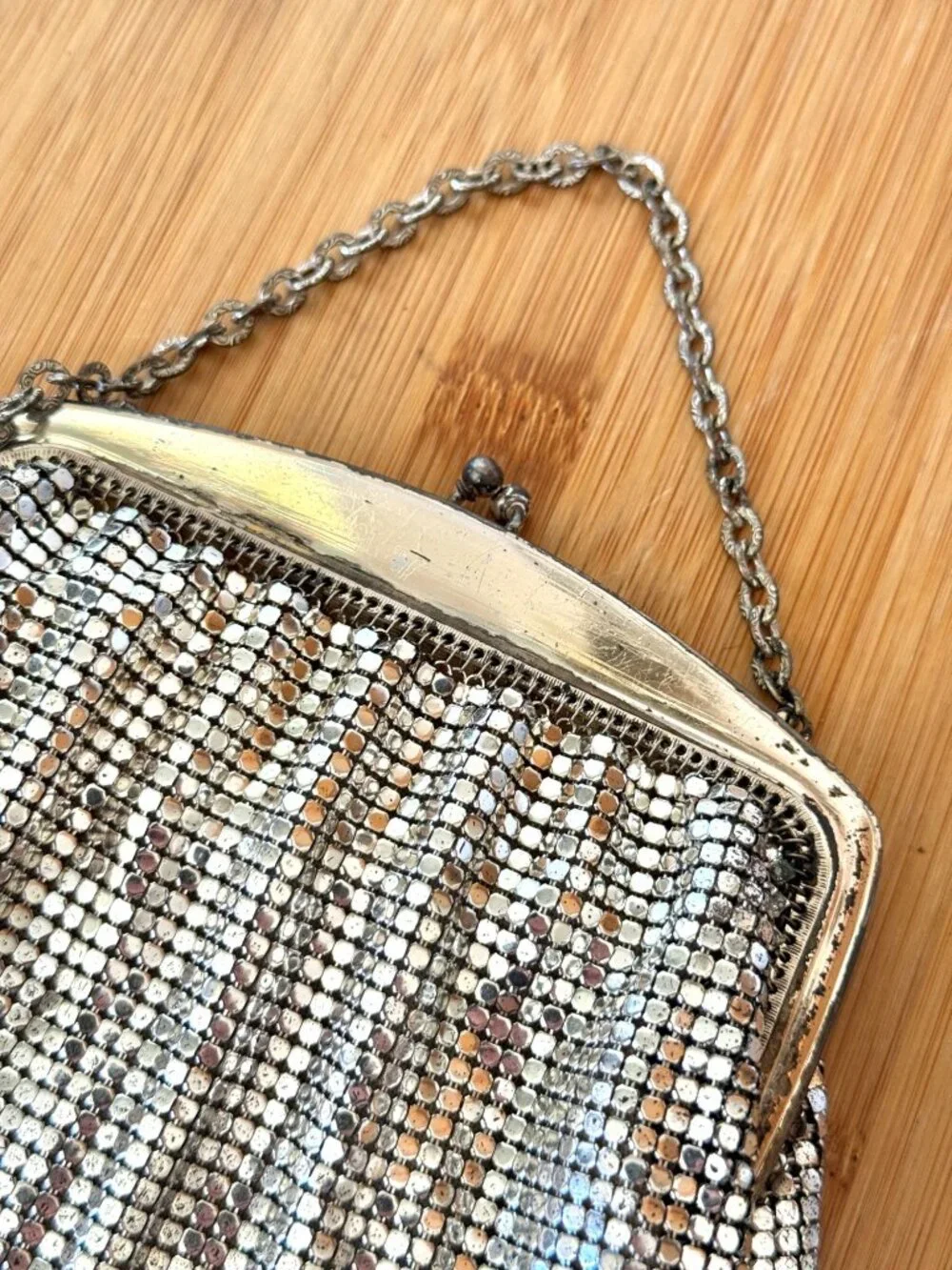 Vintage 1950s Whiting And Davis Silver Mesh Handbag